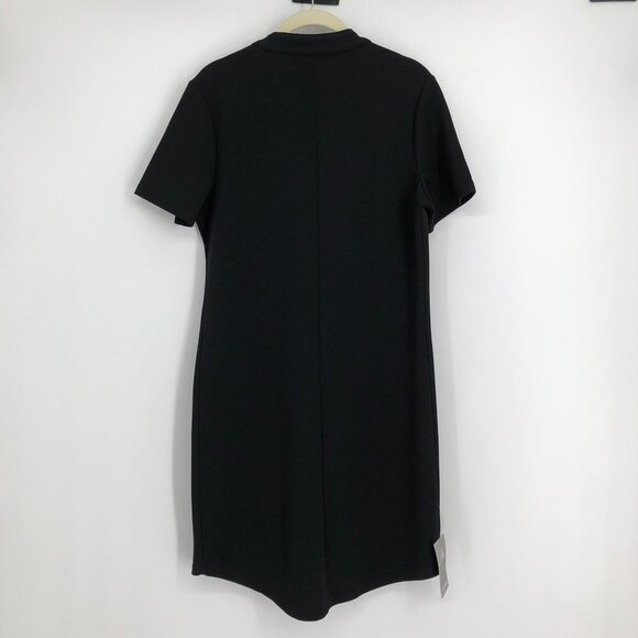 NWT Le Chateau Black V-Neck Shift mini Dress Chest Pocket size S - Picture 6 of 14